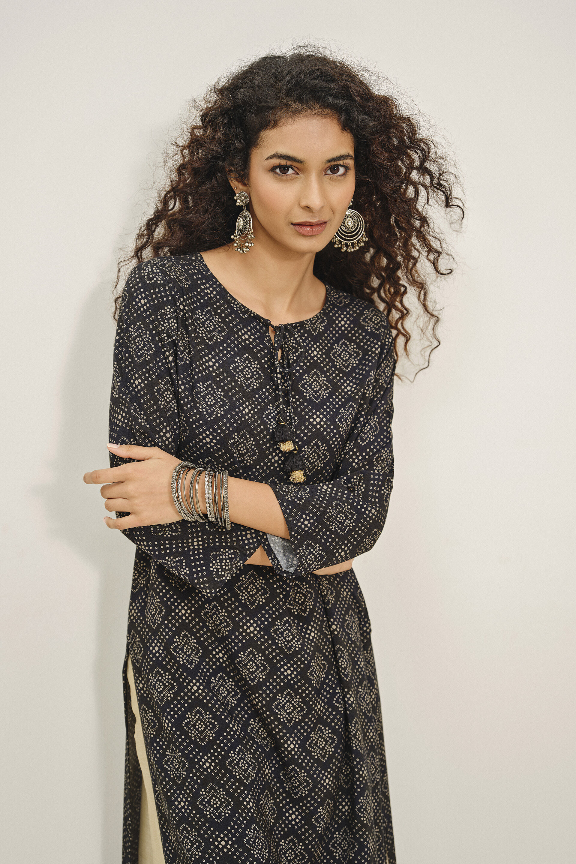 Raat Kalee Kurta, Black, image 2